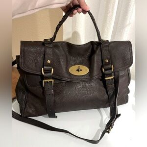 Mulberry Black and Brown Satchel with Gold Hardware